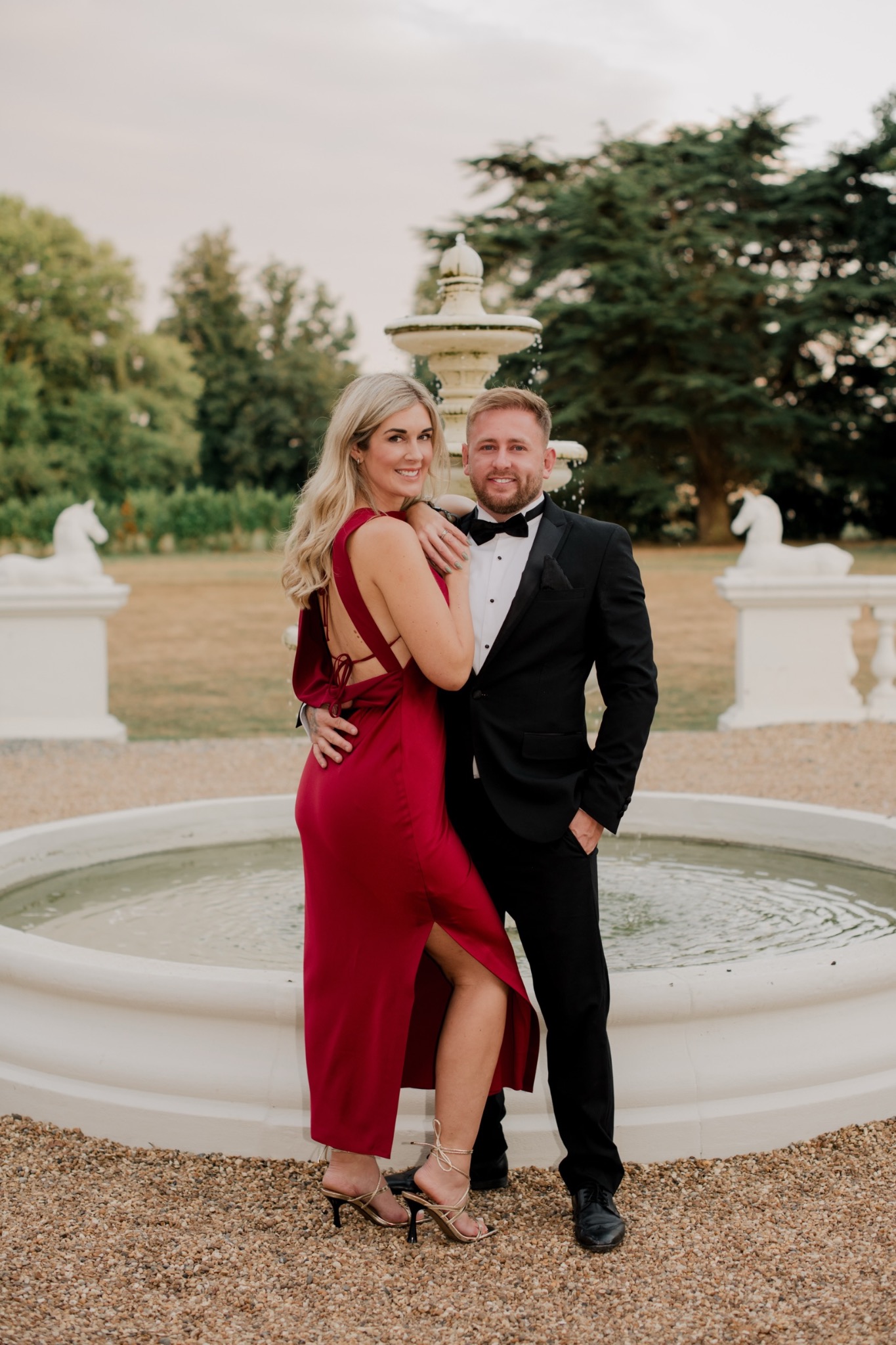 Ash and Tanya dressed formally at an event